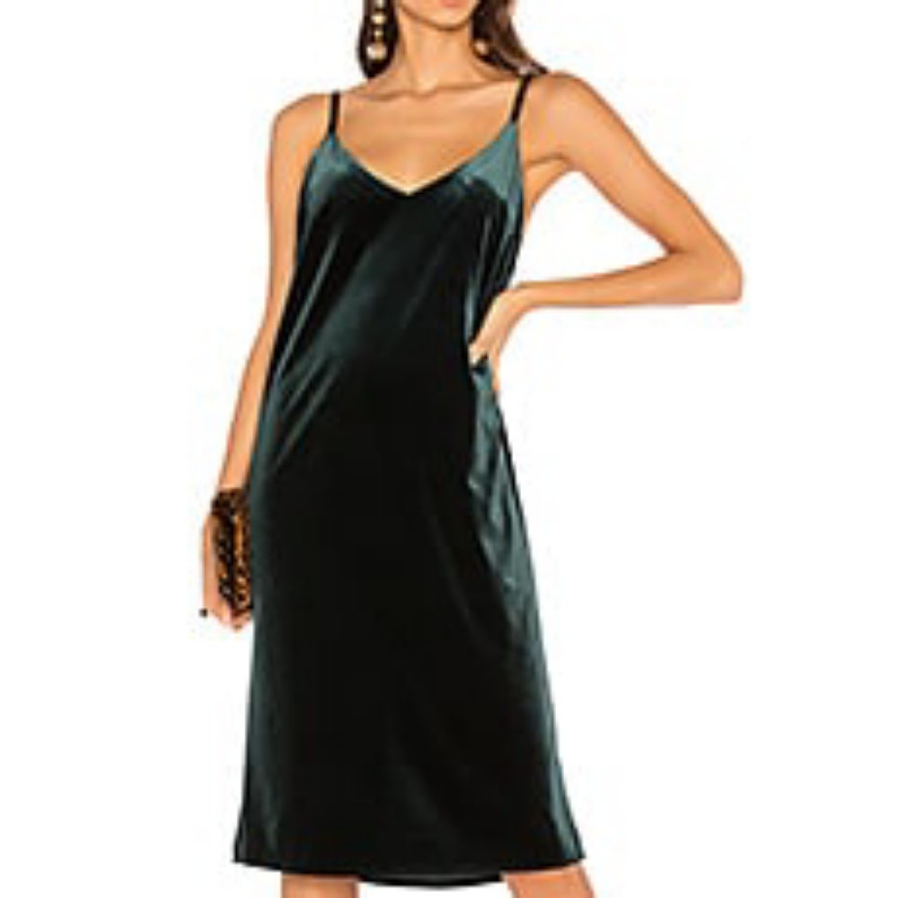 Sanctuary Emerald Green Velvet Sydney Midi Dress